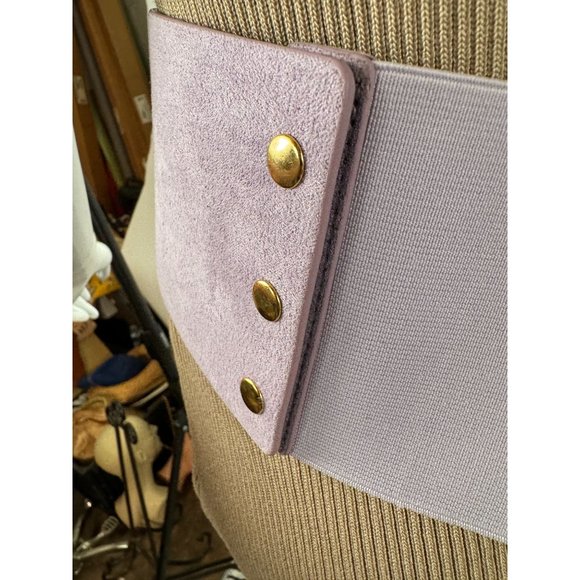 Hot on Hollywood Leather Laced Belt with Elastic Inserts  L Purple - Picture 10 of 16